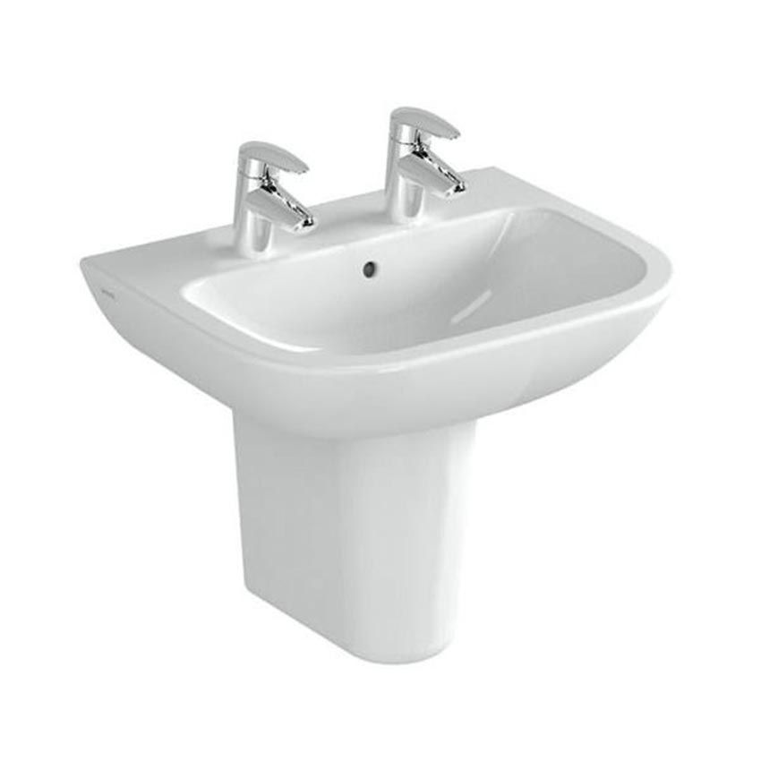 Vitra S20 2 Tap Hole Basin 550mm - White - 5502L003 - 0022 - TAP 'N' SHOWER