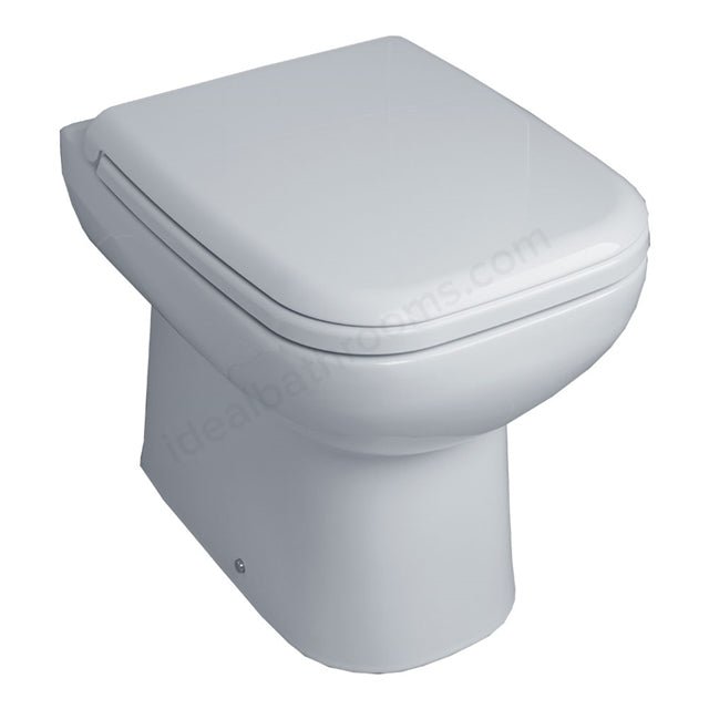 Oakham Violet Back to Wall Toilet WC Pan & Soft Close Seat - 350mm - White - TAP 'N' SHOWER