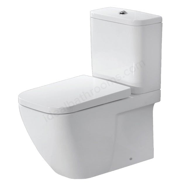 Oakham Fuchsia Close Coupled Back to Wall Toilet WC Pan with Cistern and Soft Close Seat - White - TAP 'N' SHOWER