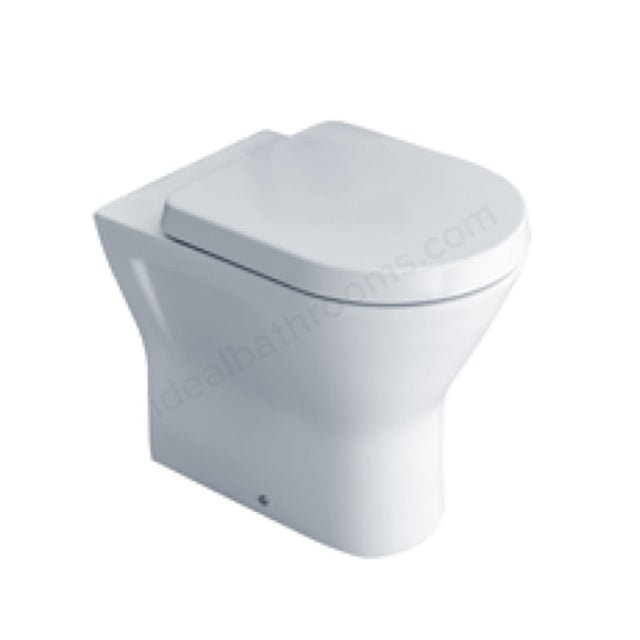 Oakham Ivy Rimless Back to Wall Toilet WC Pan & Soft Close Seat - 360mm - White - TAP 'N' SHOWER