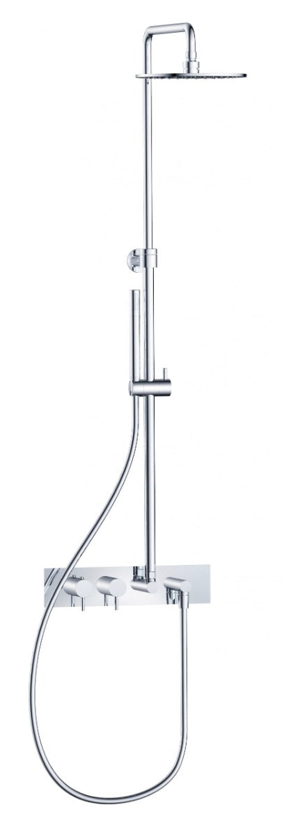 JTP Florence Thermostatic Concealed 2 Outlet Shower Valve with Rigid Riser - Chrome - 55861