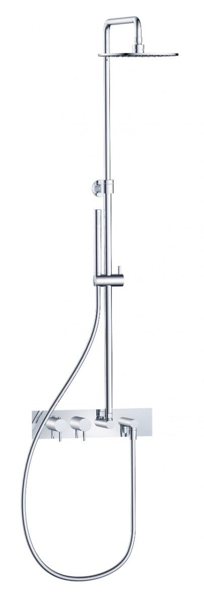 JTP Florence Thermostatic Concealed 2 Outlet Shower Valve with Rigid Riser - Chrome - 55861 - TAP 'N' SHOWER