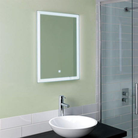 Eastbrook Ettrick Mirror with LED Lights and Touch Sensor 500mm x 700mm - 56.1078 - TAP 'N' SHOWER