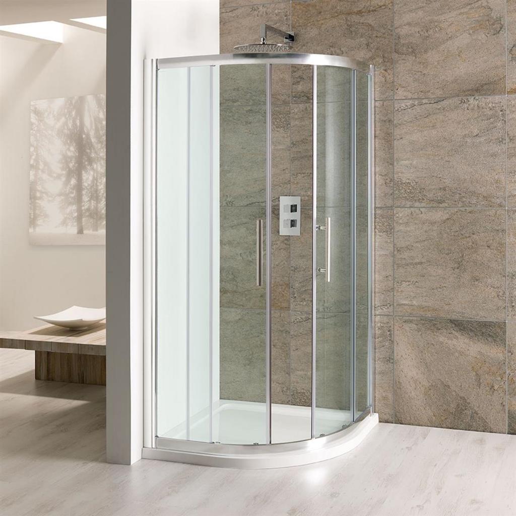 Eastbrook Volente Double Door Quadrant Shower Enclosure 900mm x 900mm - Polished Silver Frame - 58.004 - TAP 'N' SHOWER
