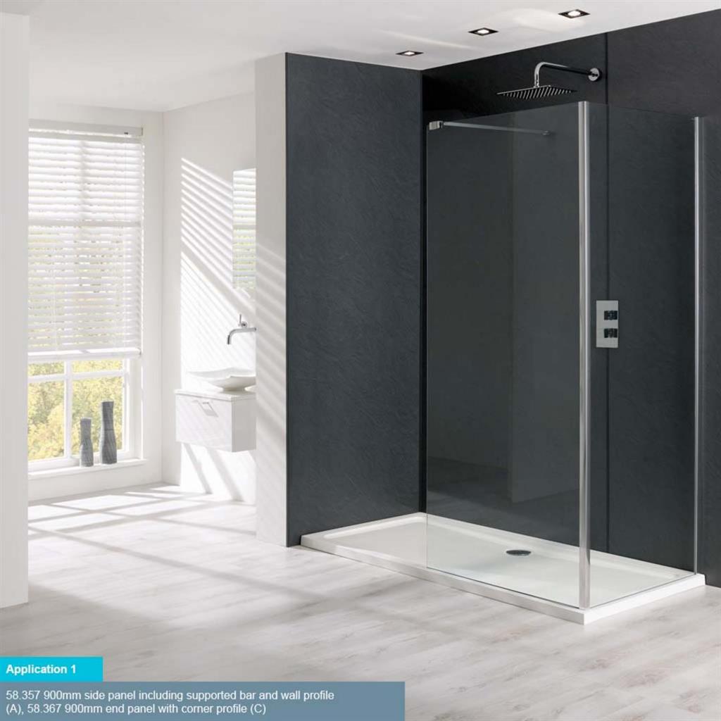 Eastbrook Valliant Walk - In Wetroom Shower Screen Panel 700mm - Type C - 58.364 - TAP 'N' SHOWER