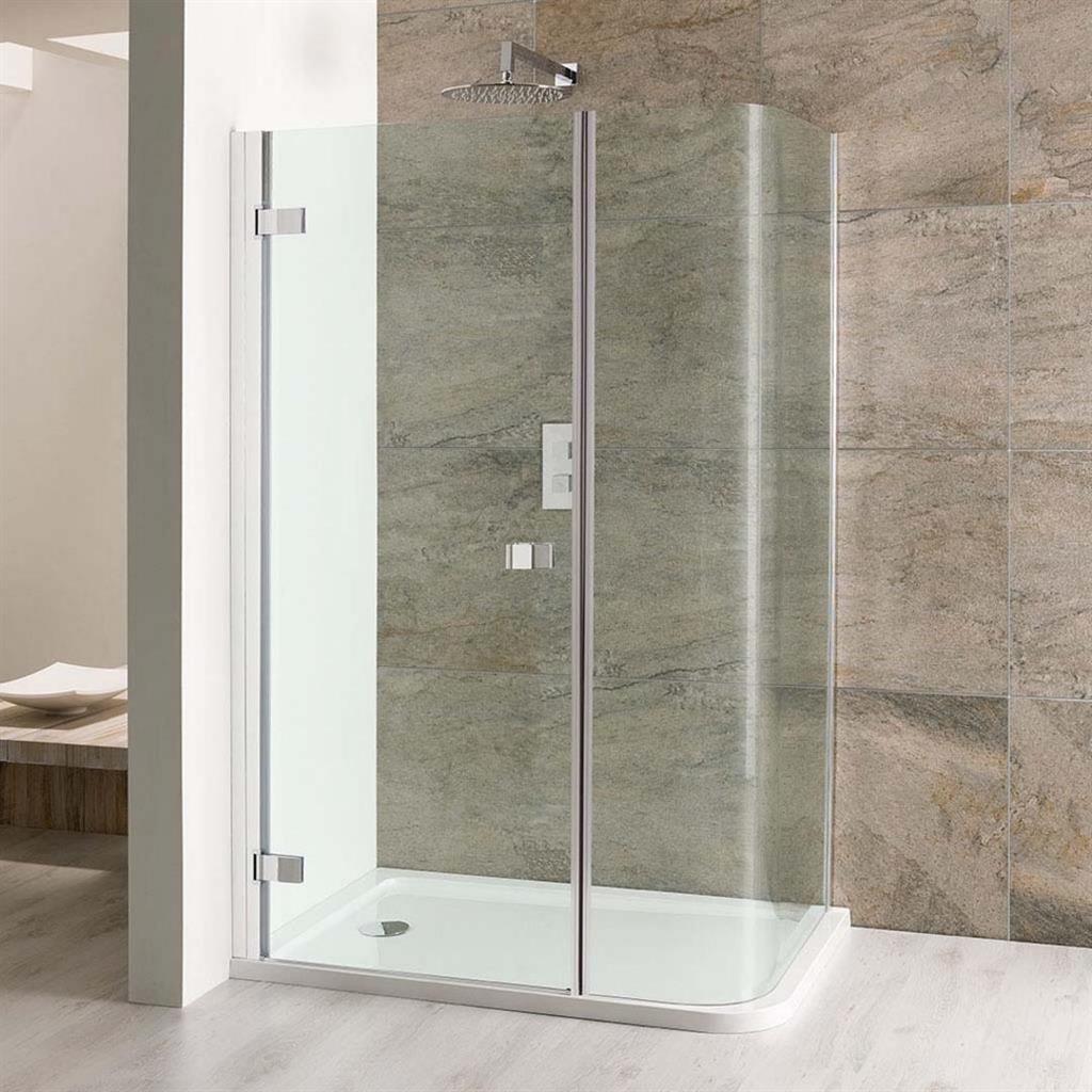 Eastbrook Volente Curved Corner Shower Enclosure with Panel 1200mm x 800mm - 58.600 - TAP 'N' SHOWER