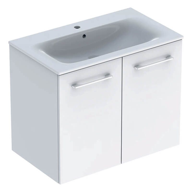 Geberit Selnova Square Vanity Unit and Basin 2 Doors - White - 501.256.00.1 - TAP 'N' SHOWER