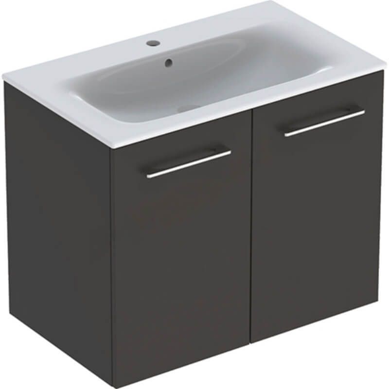 Geberit Selnova Square 2 Doors Vanity Unit and Basin 800mm - Lava - 501.257.00.1 - TAP 'N' SHOWER
