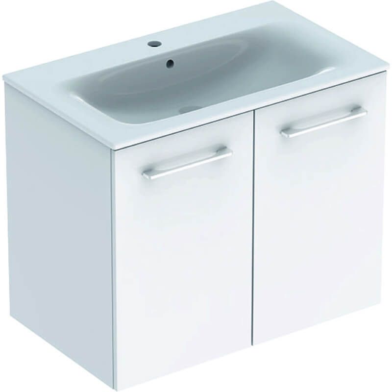 Geberit Selnova Square 2 Doors Vanity Unit & Basin 1000mm - White - 501.260.00.1 - TAP 'N' SHOWER