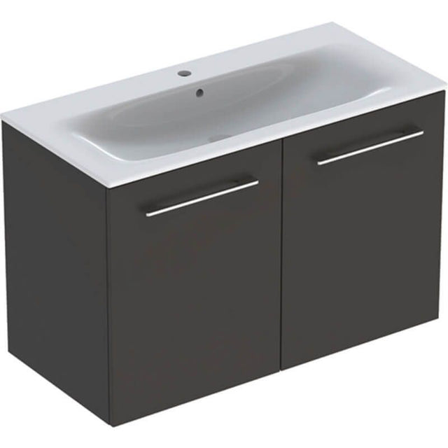 Geberit Selnova Square 2 Doors Slim Vanity Unit & Basin - Lava - 501.261.00.1 - TAP 'N' SHOWER