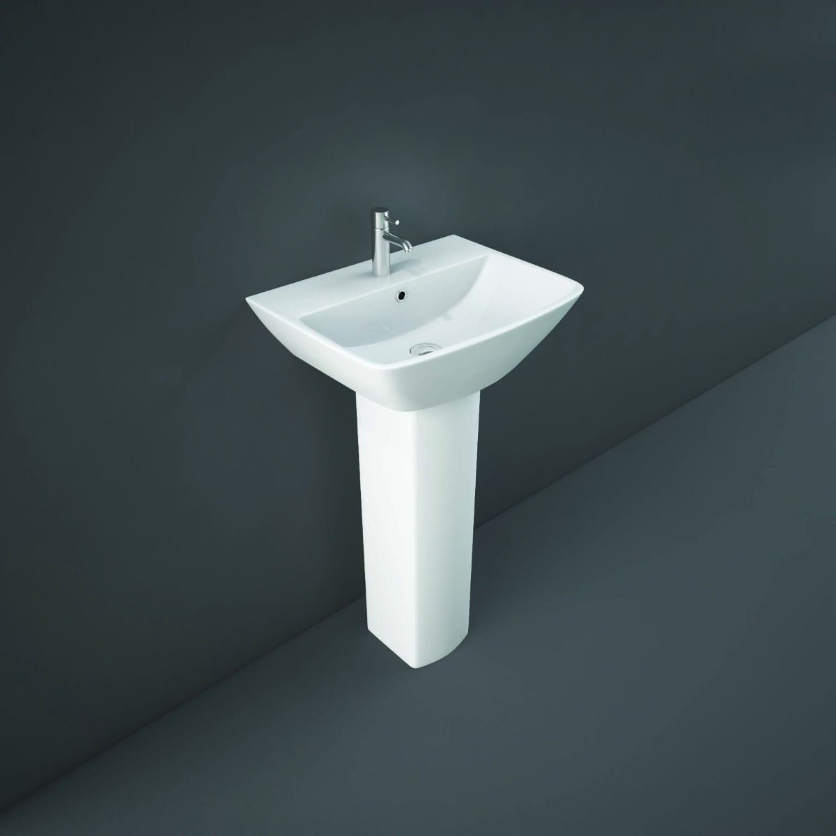 Rak Summit Full Pedestal For 50cm And 60cm Basin - White - SUMPED - TAP 'N' SHOWER
