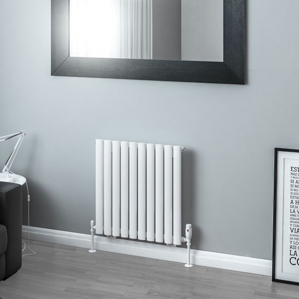 Eastbrook Tunstall Horizontal Designer Radiator 600mm x 589mm - Matt White - 89.0013 - TAP 'N' SHOWER