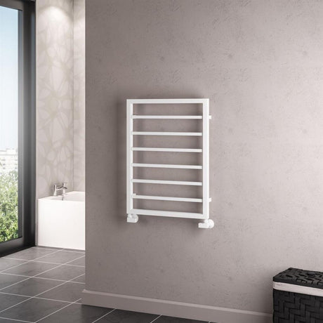 Eastbrook Ryton Straight Framed Designer Towel Radiator 800mm x 600mm - Matt White - 61.0003 - TAP 'N' SHOWER