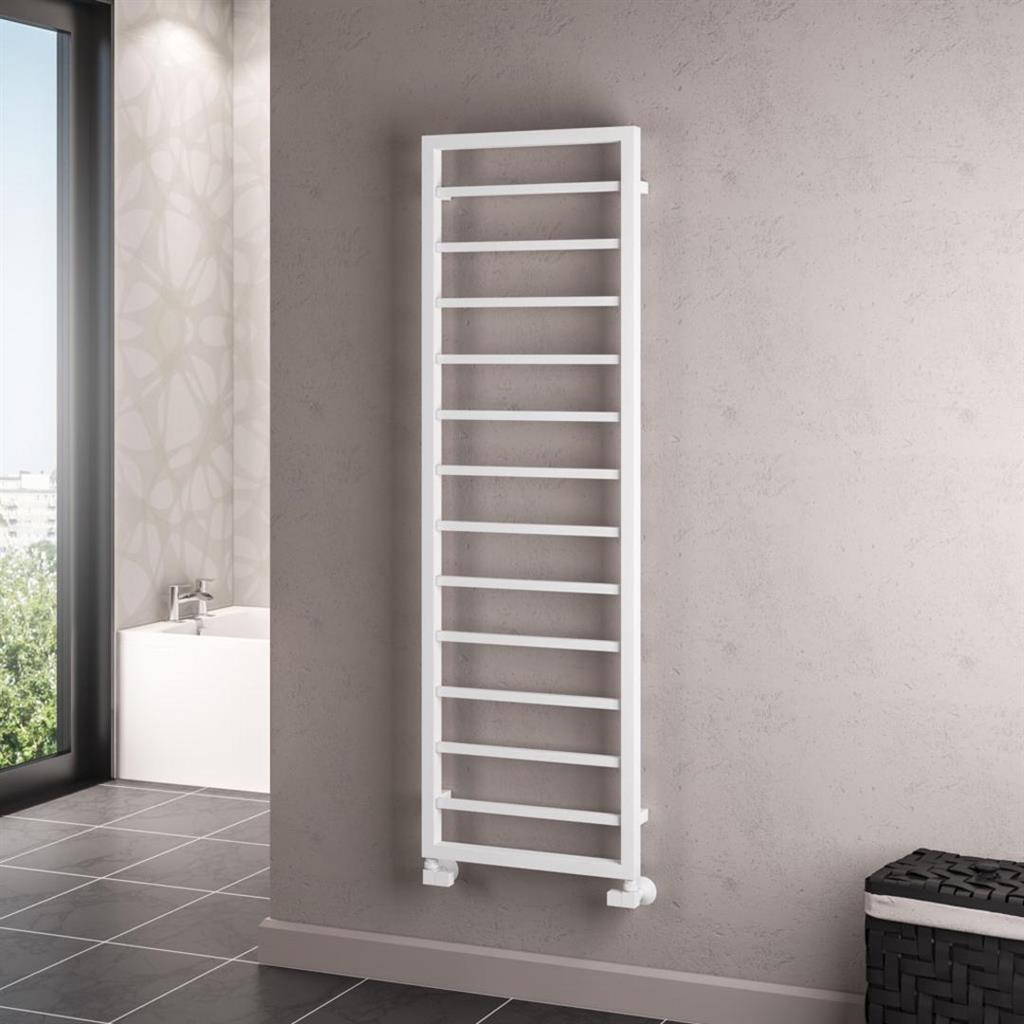 Eastbrook Ryton Straight Framed Designer Towel Radiator 1600mm x 500mm - Matt White - 61.0006 - TAP 'N' SHOWER
