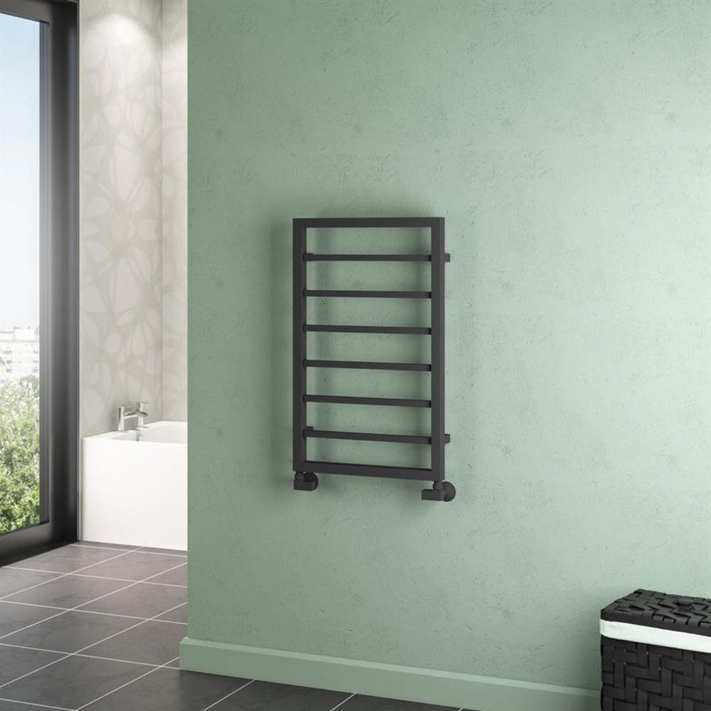 Eastbrook Ryton Straight Framed Designer Towel Radiator 800mm x 500mm - Matt Anthracite - 61.0008 - TAP 'N' SHOWER
