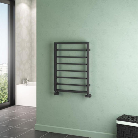 Eastbrook Ryton Straight Framed Designer Towel Radiator 800mm x 600mm - Matt Anthracite - 61.0009 - TAP 'N' SHOWER