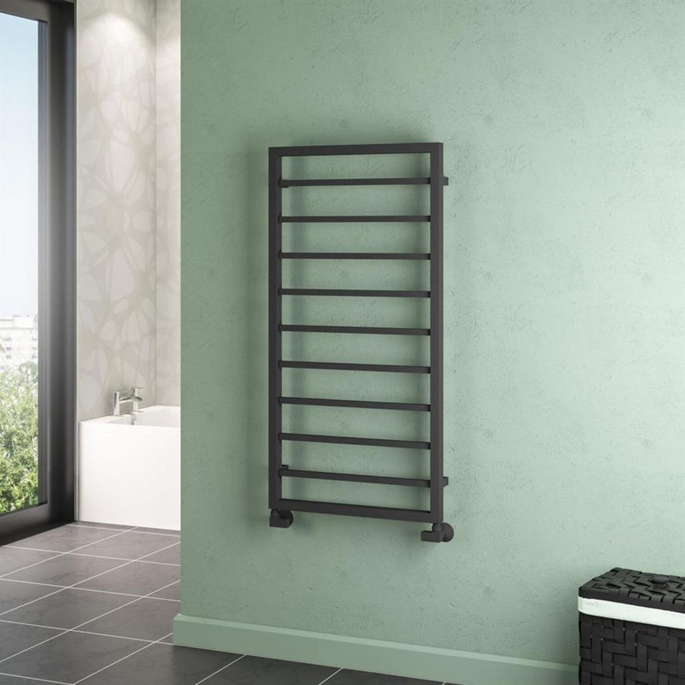 Eastbrook Ryton Straight Framed Designer Towel Radiator 1200mm x 600mm - Matt Anthracite - 61.0011 - TAP 'N' SHOWER