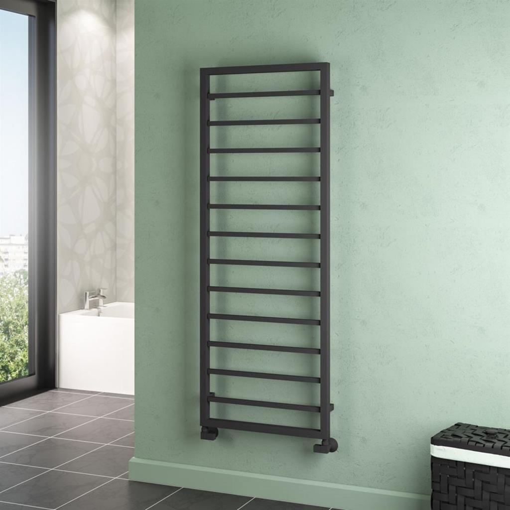 Eastbrook Ryton Straight Framed Designer Towel Radiator 1600mm x 600mm - Matt Anthracite - 61.0013 - TAP 'N' SHOWER