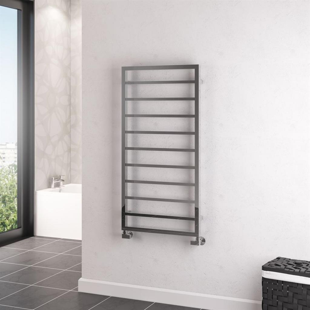 Eastbrook Ryton Straight Framed Designer Towel Radiator 1200mm x 600mm - Chrome - 61.0017 - TAP 'N' SHOWER