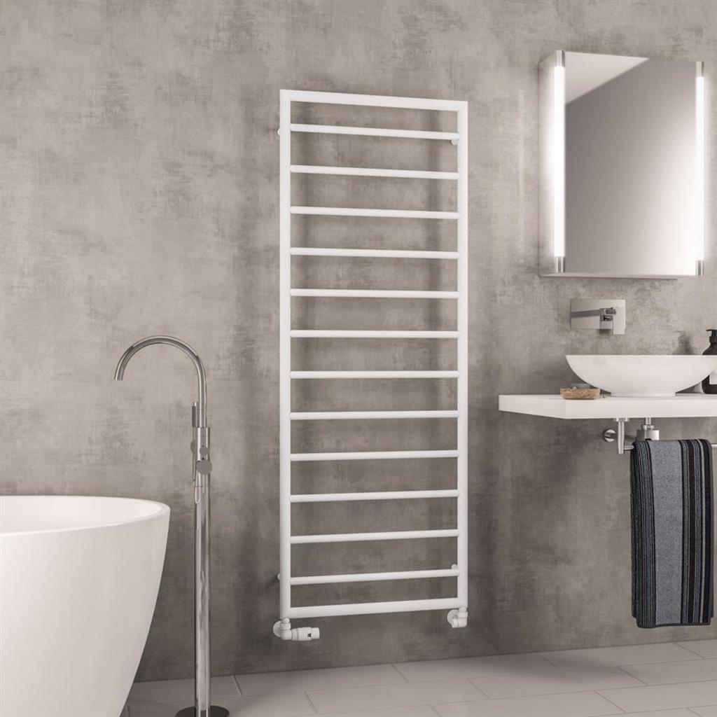 Eastbrook Kenilworth Straight Framed Designer Towel Radiator 1600mm x 600mm - Matt White - 61.0025 - TAP 'N' SHOWER