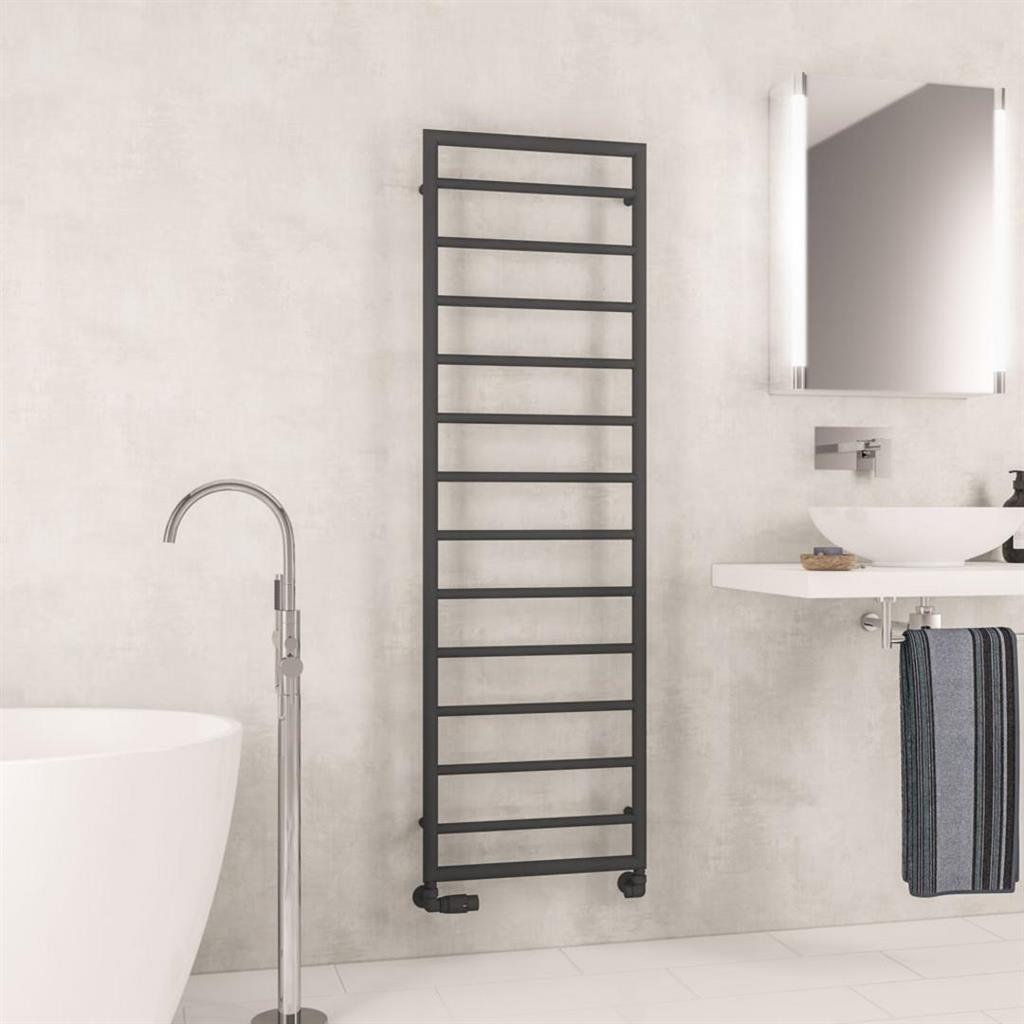 Eastbrook Kenilworth Straight Framed Designer Towel Radiator 1600mm x 500mm - Matt Anthracite - 61.0030 - TAP 'N' SHOWER