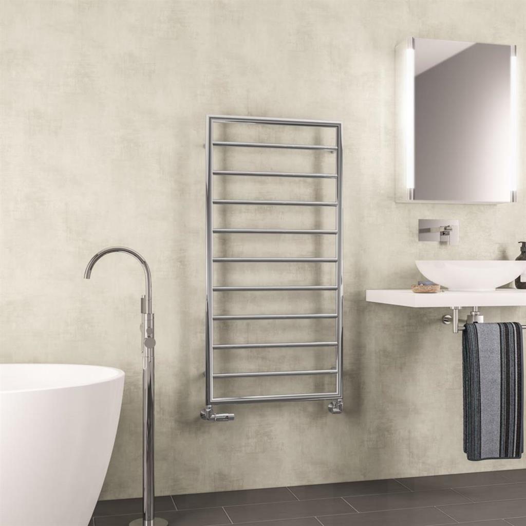Eastbrook Kenilworth Straight Framed Designer Towel Radiator 1200mm x 600mm - Chrome - 61.0035 - TAP 'N' SHOWER
