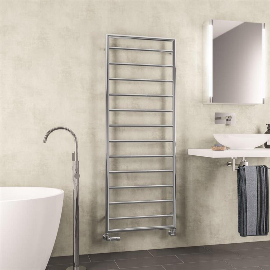 Eastbrook Kenilworth Straight Framed Designer Towel Radiator 1600mm x 600mm - Chrome - 61.0037 - TAP 'N' SHOWER