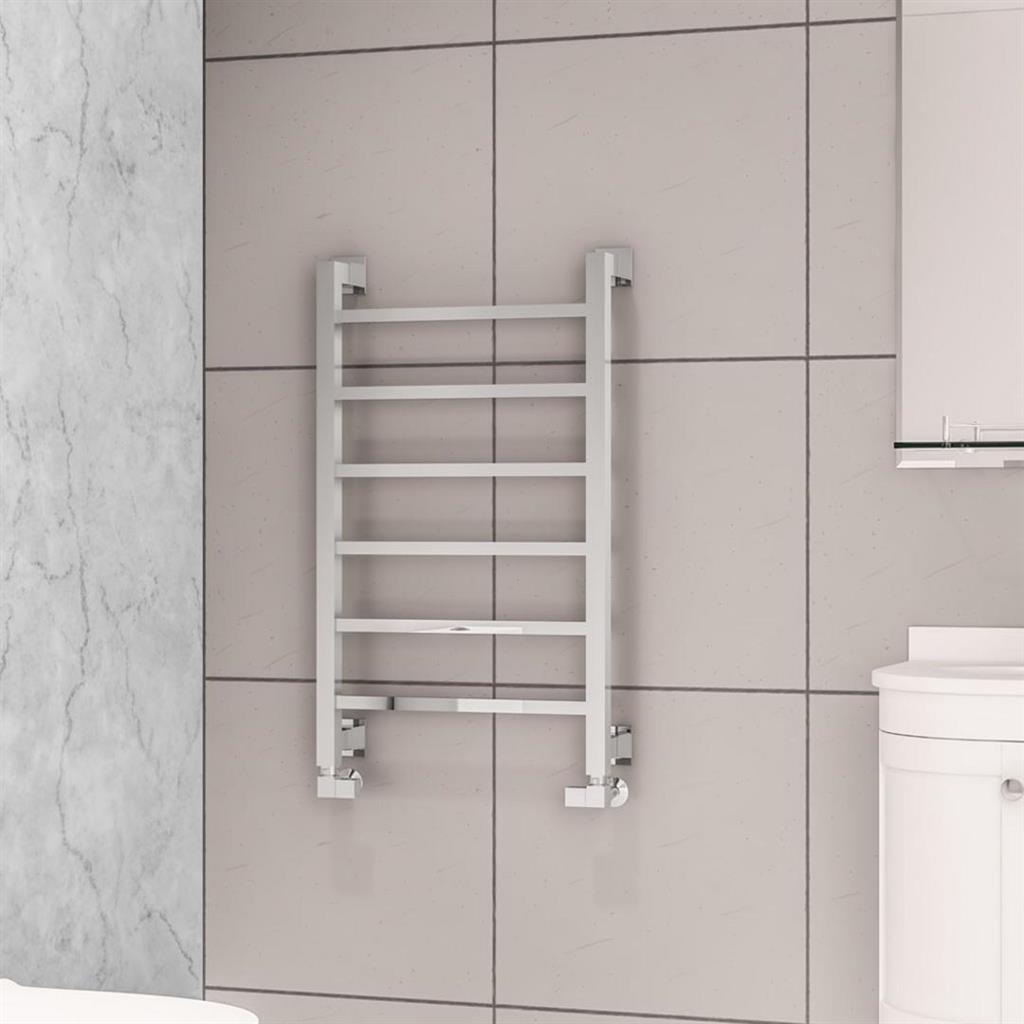 Eastbrook Loxley Square Straight Designer Towel Radiator 800mm x 500mm - Chrome - 61.0046 - TAP 'N' SHOWER