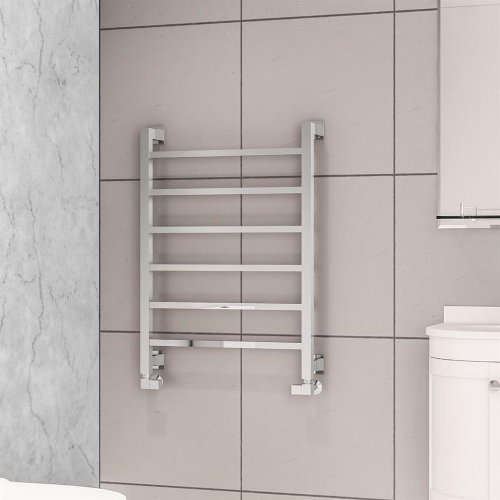 Eastbrook Loxley Square Straight Designer Towel Radiator 800mm x 600mm - Chrome - 61.0047 - TAP 'N' SHOWER