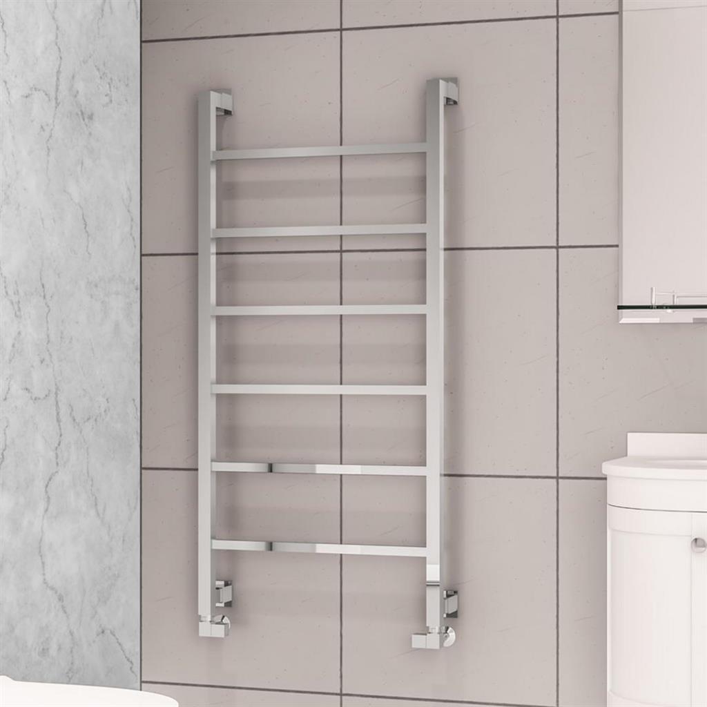 Eastbrook Loxley Square Straight Designer Towel Radiator 1200mm x 600mm - Chrome - 61.0049 - TAP 'N' SHOWER