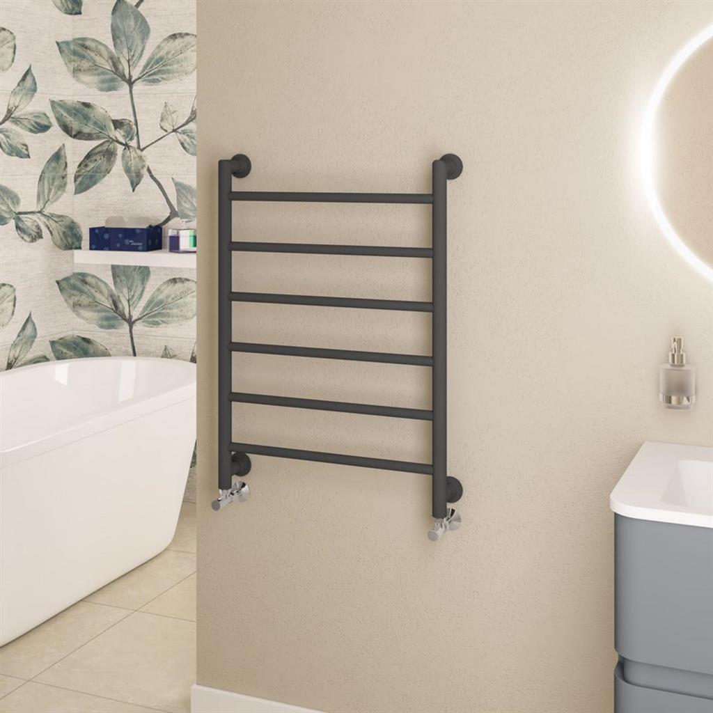 Eastbrook Eshton Straight Designer Towel Radiator 800mm x 600mm - Matt Anthracite - 61.0055 - TAP 'N' SHOWER