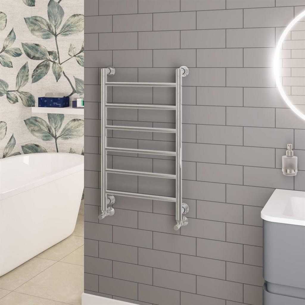 Eastbrook Eshton Straight Designer Towel Radiator 800mm x 500mm - Chrome - 61.0058 - TAP 'N' SHOWER