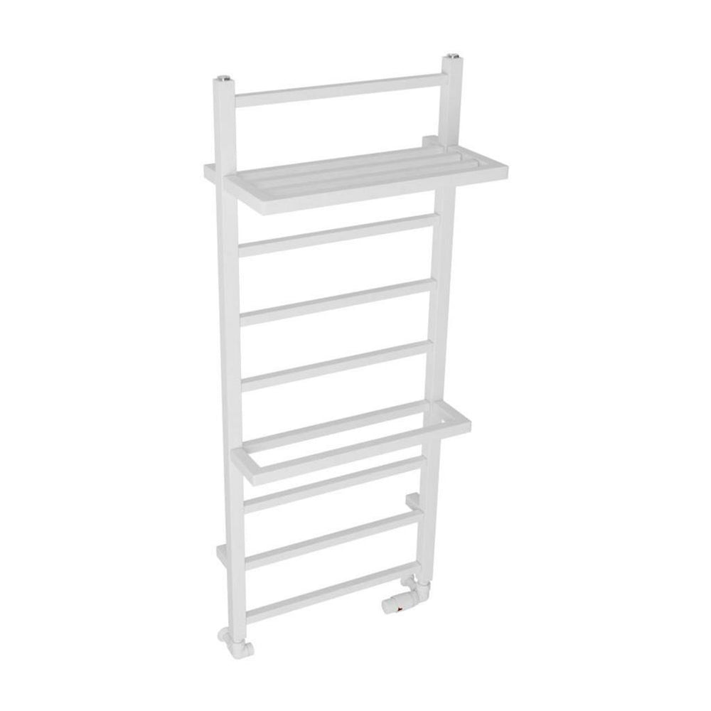 Eastbrook Launton Straight Ladder Towel Radiator With Shelves 1200mm x 500mm - Matt White - 61.0062 - TAP 'N' SHOWER
