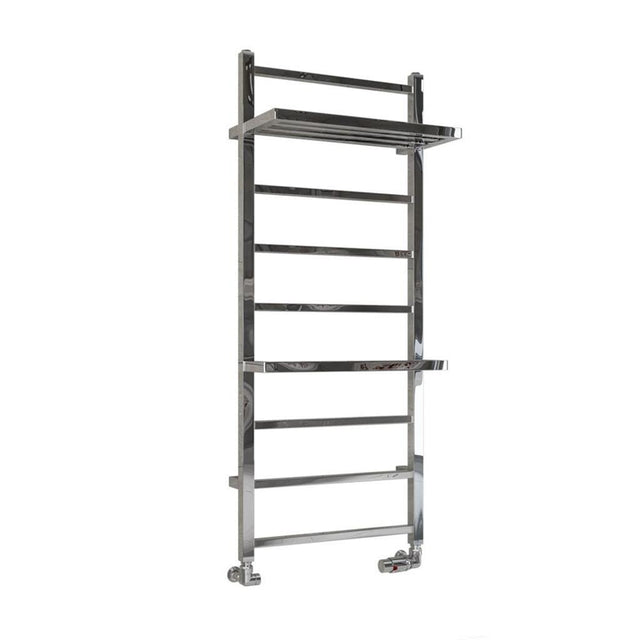 Eastbrook Launton Straight Ladder Towel Radiator With Shelves 1200mm x 500mm - Chrome - 61.0066 - TAP 'N' SHOWER