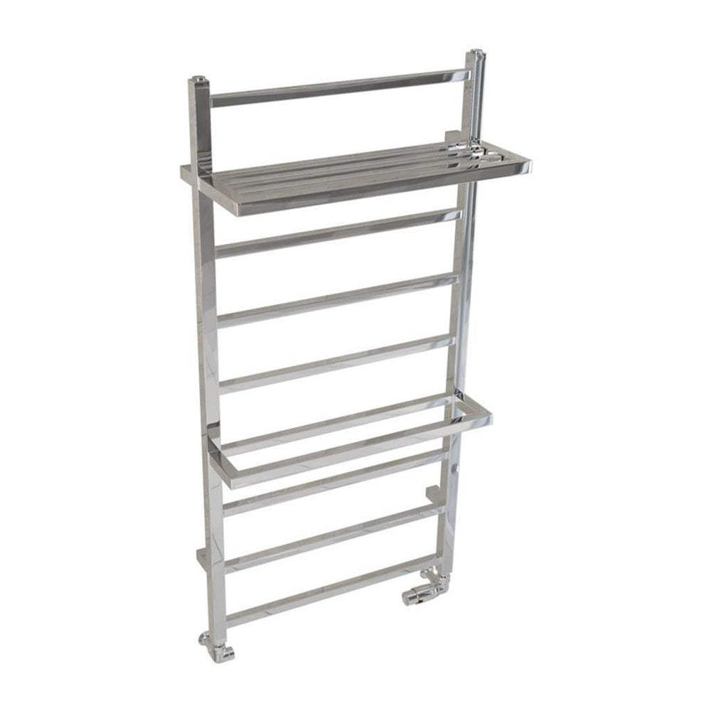 Eastbrook Launton Straight Ladder Towel Radiator With Shelves 1200mm x 600mm - Chrome - 61.0067 - TAP 'N' SHOWER