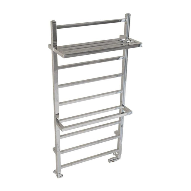 Eastbrook Launton Straight Ladder Towel Radiator With Shelves 1200mm x 600mm - Chrome - 61.0067 - TAP 'N' SHOWER