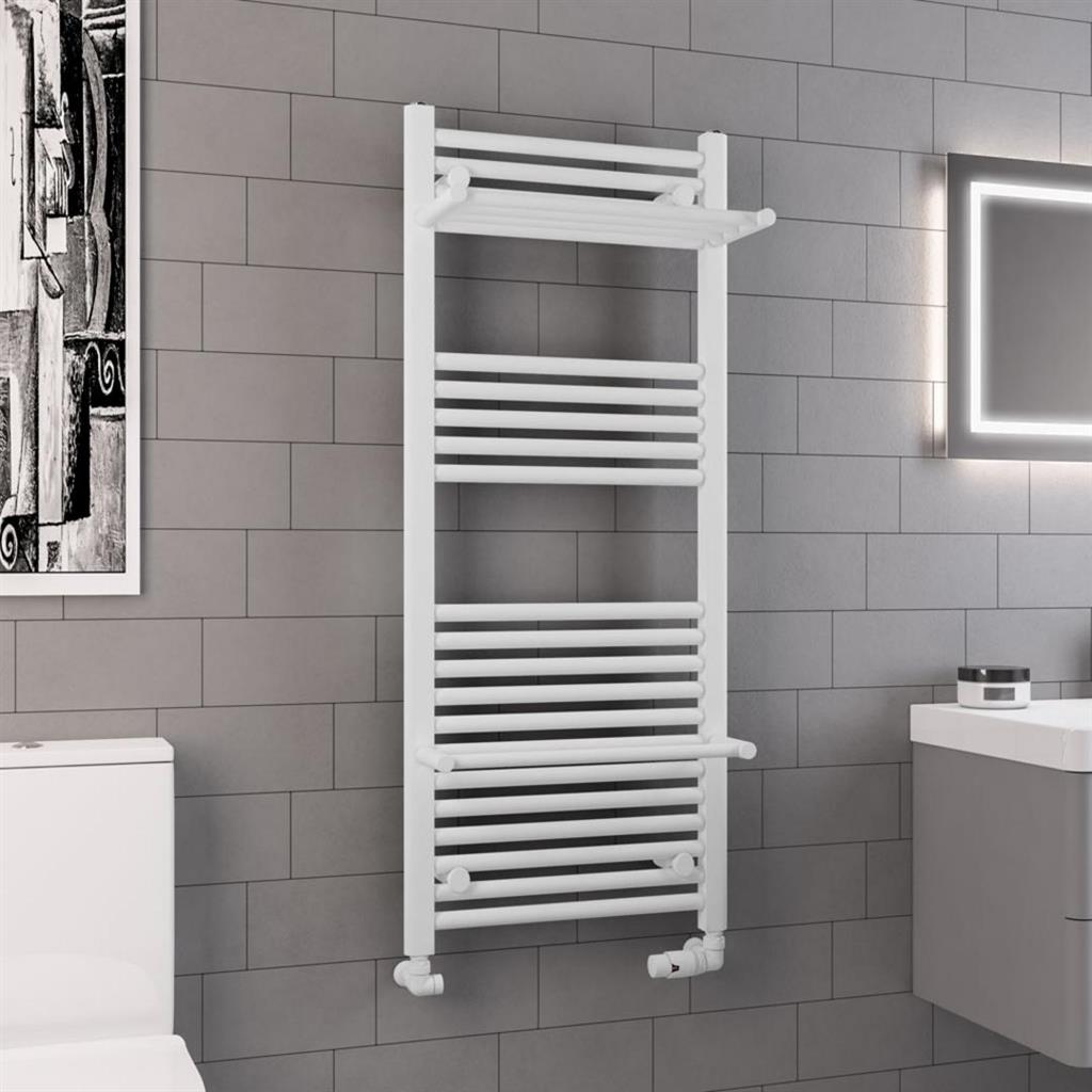 Haddenham Designer Towel Rail 1200x500mm - Matt White - 61.0068 - TAP 'N' SHOWER