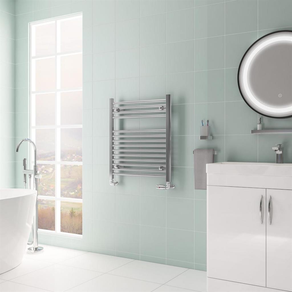 Eastbrook Biava 688mm x 600mm HV Straight Ladder Towel Radiator - Chrome - 61.0076 - TAP 'N' SHOWER