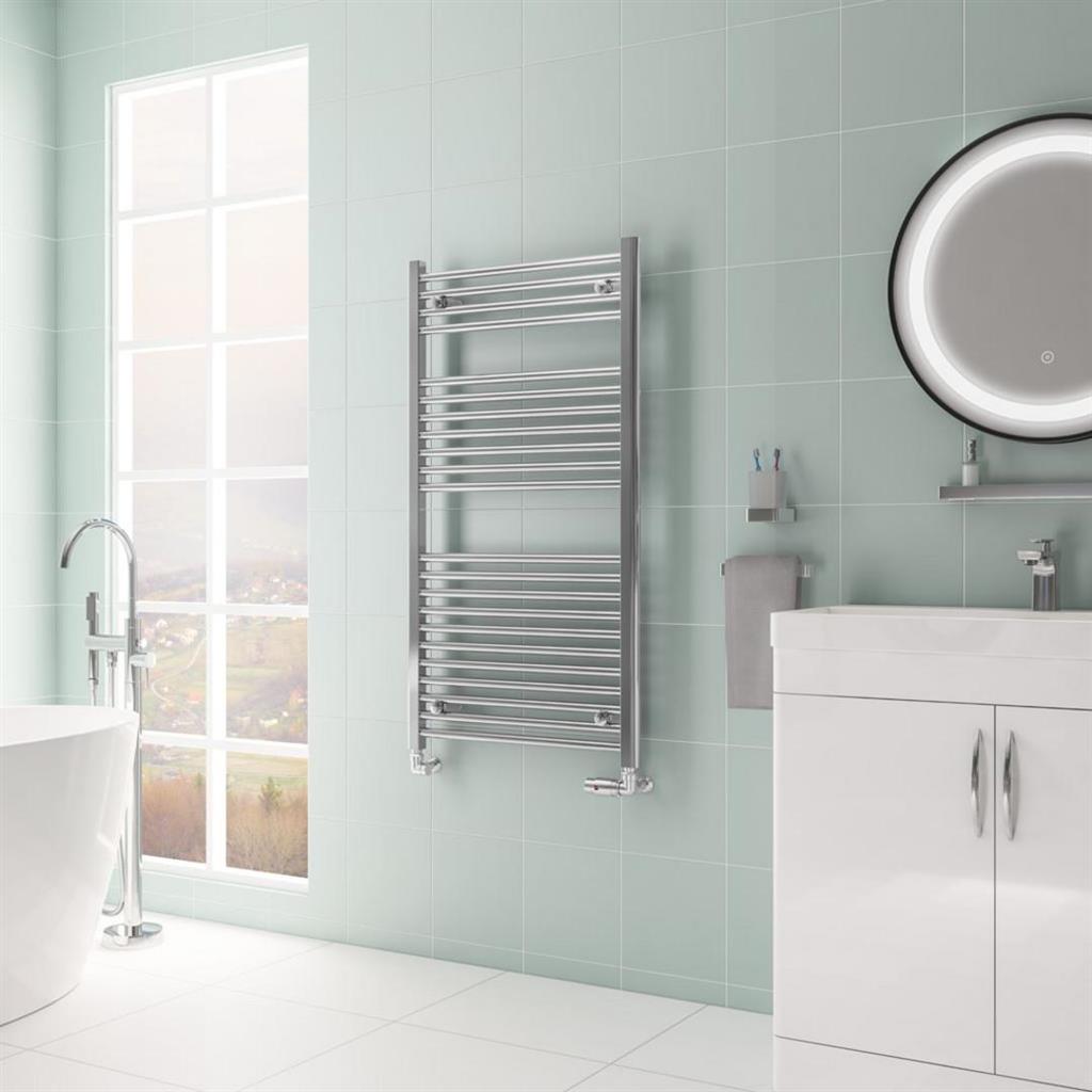Eastbrook Biava HV Straight Ladder Towel Radiator 1118mm x 600mm - Chrome - 61.0079 - TAP 'N' SHOWER