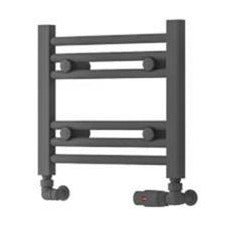 Eastbrook Biava Hidden Vent Straight Multirail Towel Radiator 400mm x 360mm - Matt Anthracite - 61.0094 - TAP 'N' SHOWER