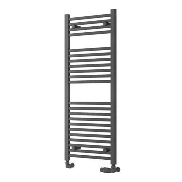 Eastbrook Biava Hidden Vent Straight Multirail Towel Radiator 450mm x 1118mm - Matt Anthracite - 61.0098 - TAP 'N' SHOWER