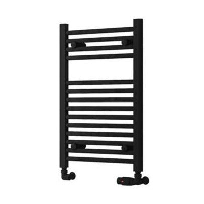 Eastbrook Biava Hidden Vent Straight Multirail Towel Radiator 450mm x 688mm - Matt Black - 61.0105 - TAP 'N' SHOWER