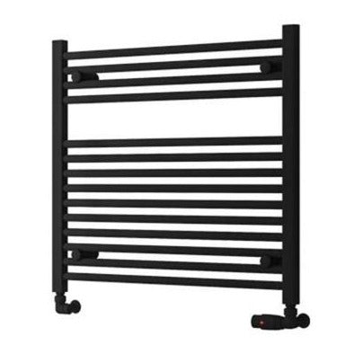 Eastbrook Biava Hidden Vent Straight Multirail Towel Radiator 750mm x 688mm - Matt Black - 61.0107 - TAP 'N' SHOWER