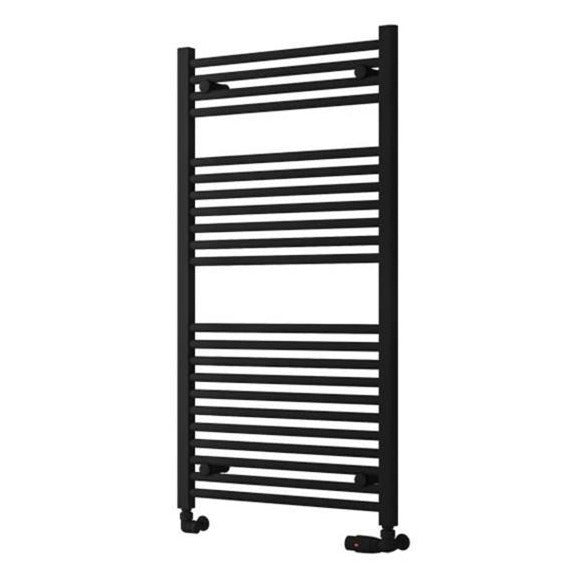 Eastbrook Biava Hidden Vent Straight Multirail Towel Radiator 600mm x 1118mm - Matt Black - 61.0109 - TAP 'N' SHOWER