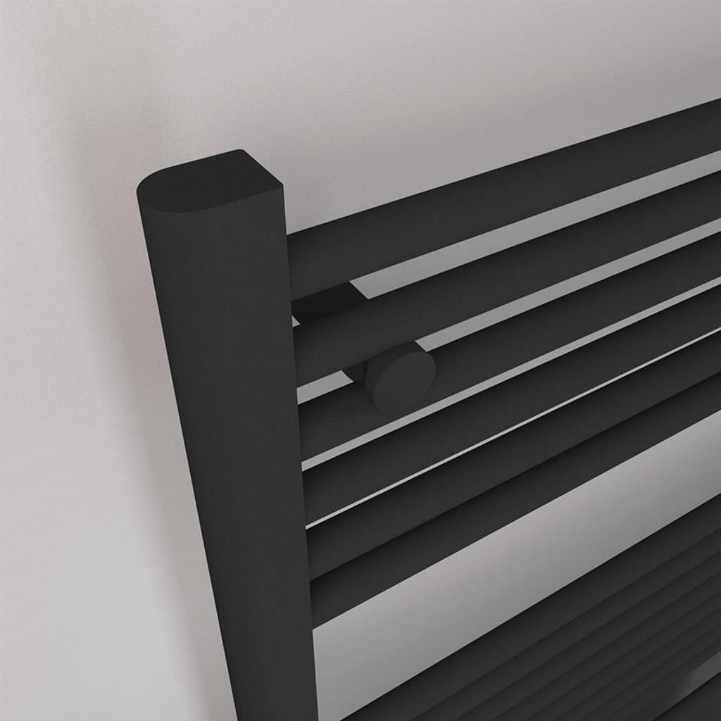 Eastbrook Biava Hidden Vent Straight Multirail Towel Radiator 600mm x 1118mm - Matt Black - 61.0109 - TAP 'N' SHOWER