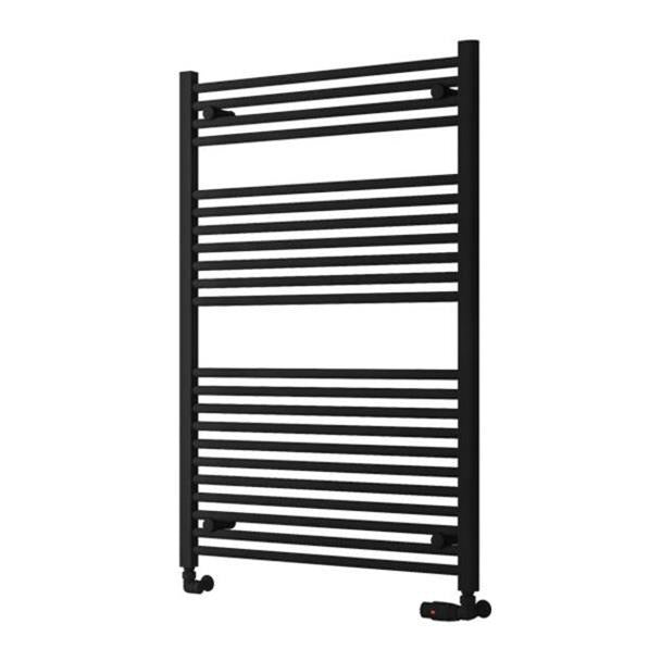 Eastbrook Biava Hidden Vent Straight Multirail Towel Radiator 750mm x 1118mm - Matt Black - 61.0110 - TAP 'N' SHOWER