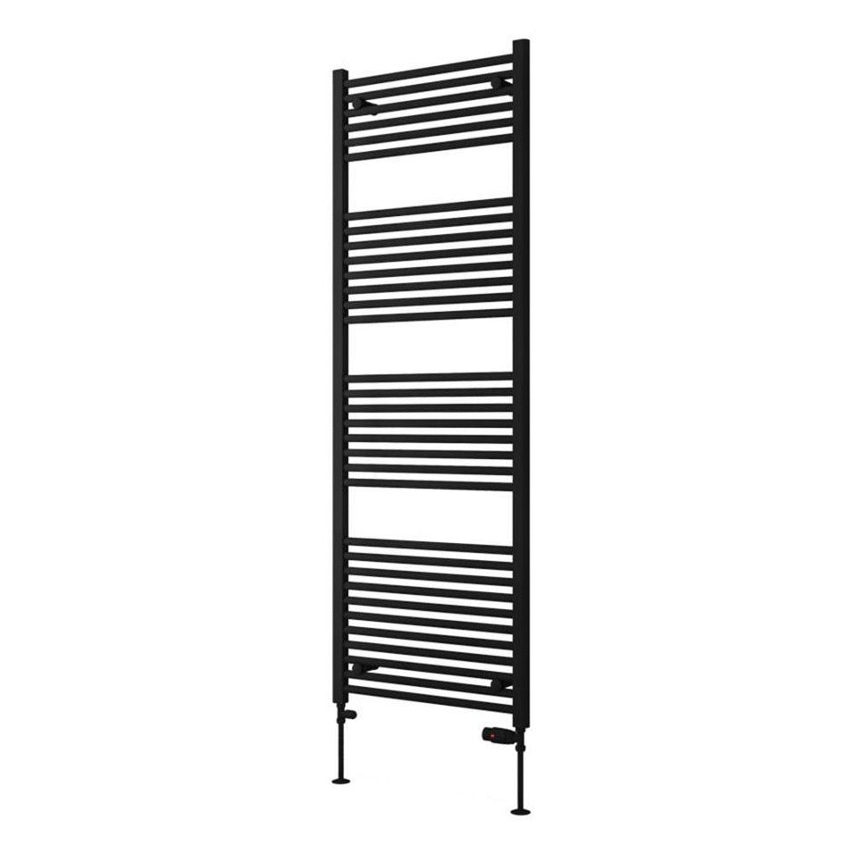 Eastbrook Biava Hidden Vent Straight Multirail Towel Radiator 600mm x 1720mm - Matt Black - 61.0112 - TAP 'N' SHOWER