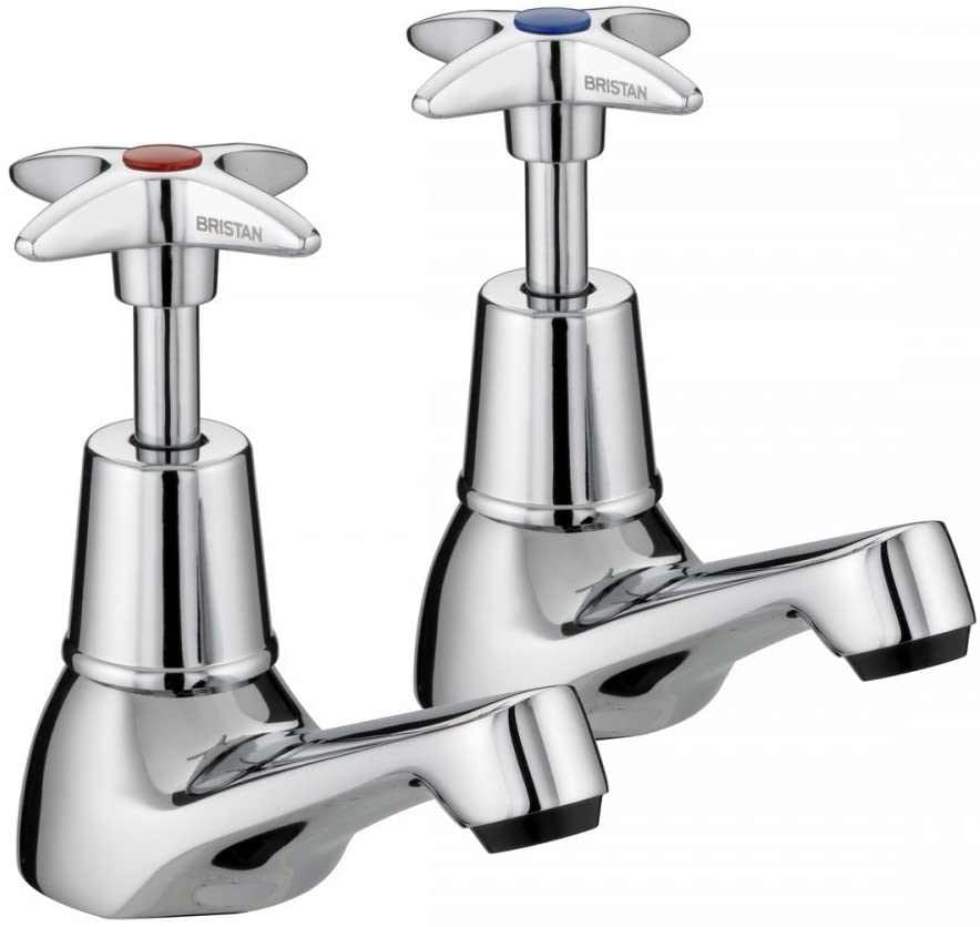 Bristan Value Crosshead Top Manual Bath Taps - Chrome Plated - VAX 3/4