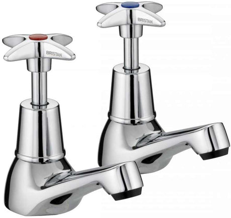 Bristan Value Crosshead Top Manual Bath Taps - Chrome Plated - VAX 3/4