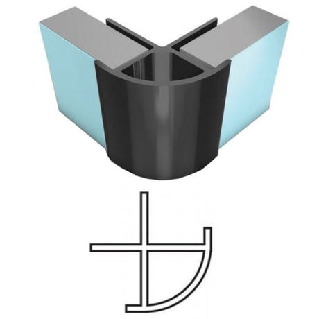 Nuance Extrusion External Corner 2.45 Mtr - Black - 640408 - TAP 'N' SHOWER